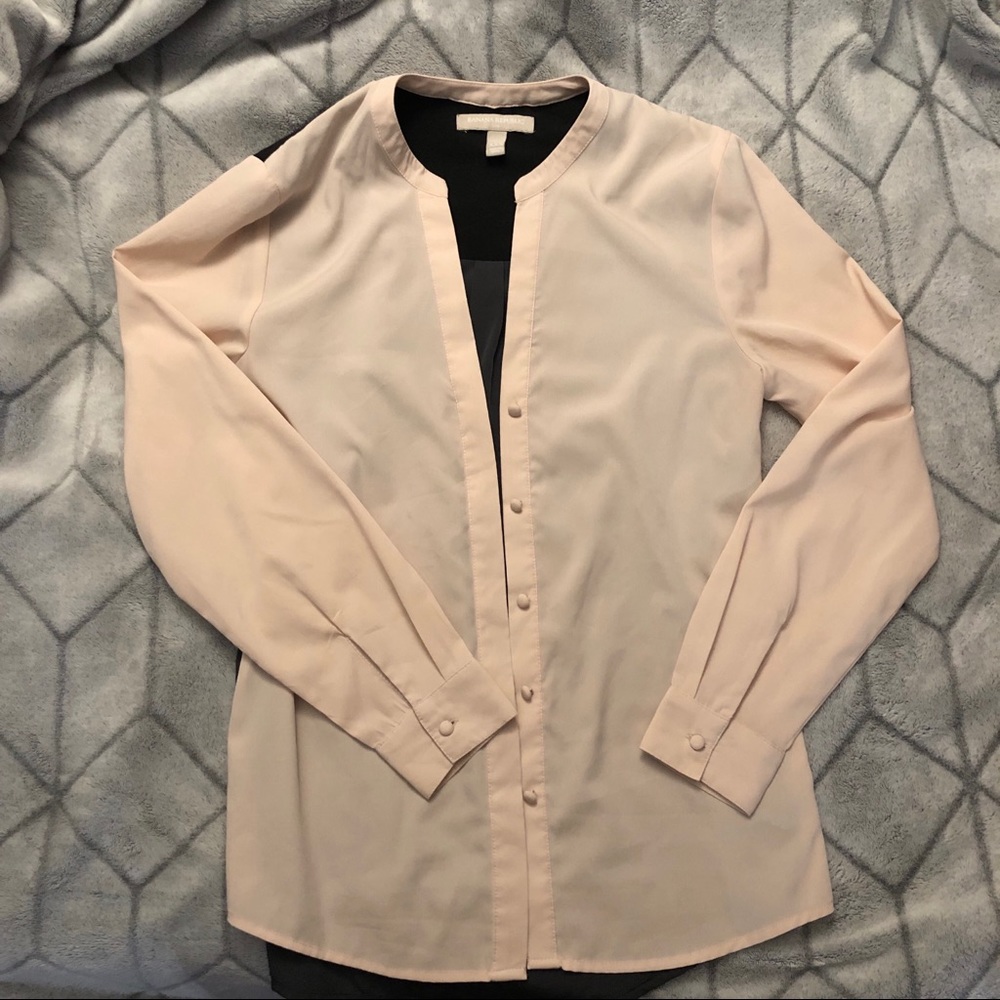Banana Republic blouse blush black XXS